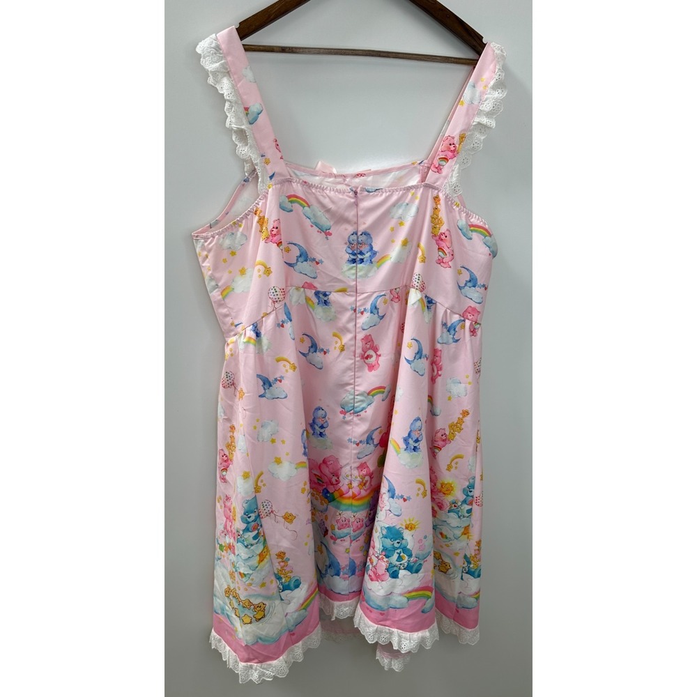 Romwe Care Bears Pink Lace Trim Bow Mini Dress 4XL Kawaii Pastel Rainbow Cosplay - Picture 12 of 15